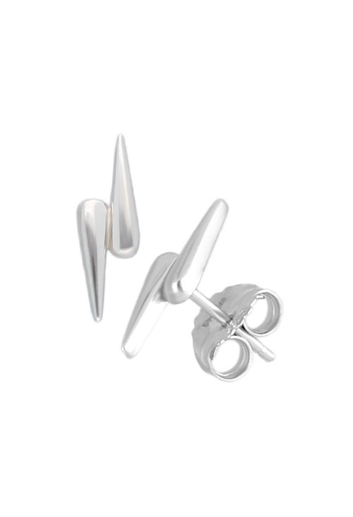 Pendientes plata forma de rayo pendientes de plata forma de rayo foto dejando ver el sistema de presion