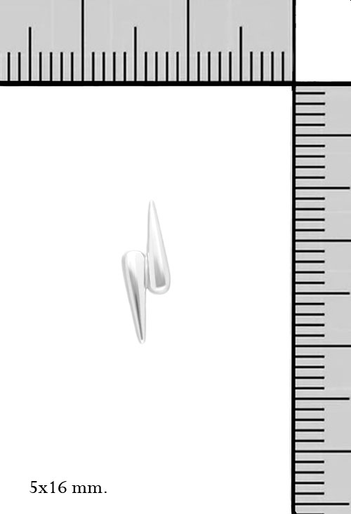 Pendientes plata forma de rayo pendientes de plata forma de rayo foto para web con medidas