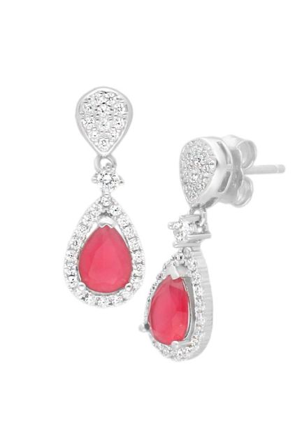 pendientes largos de plata con simil rubi foto toma lateral para parrilla web el rubi joyeros