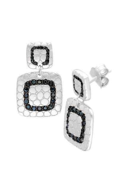 pendientes largos plata y circonitas negras fotografia lateral para parrilla web el rubi joyeros