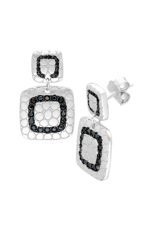 Pendientes largos de plata con circonitas negras pendientes largos plata y circonitas negras fotografia lateral para parrilla web el rubi joyeros