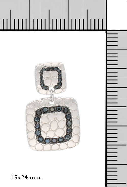 Pendientes largos de plata con circonitas negras pendientes largos plata y circonitas negras fotografia con medidas para parrilla web el rubi joyeros