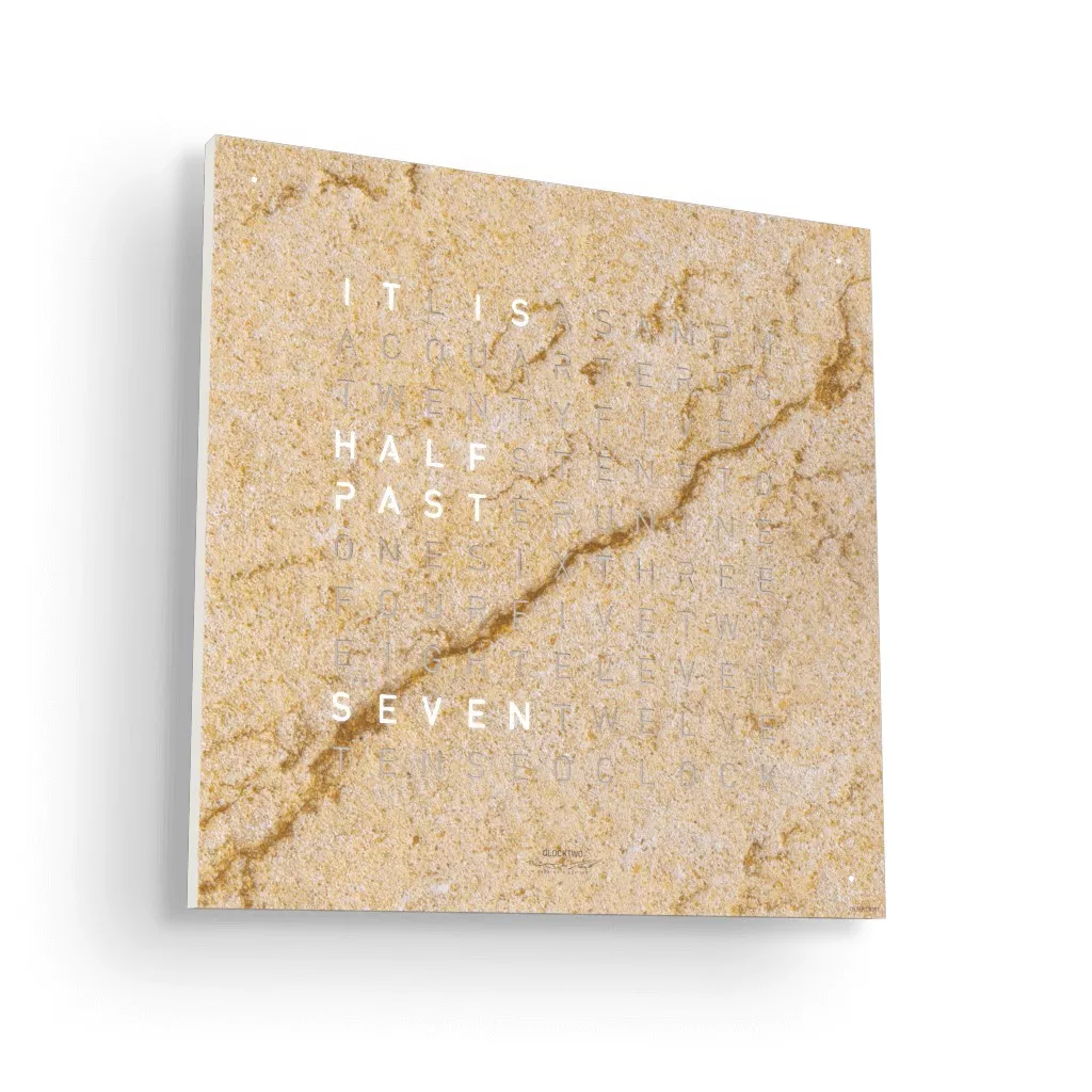 Qlocktwo Earth 45 modelo Desert reloj de pared con letras de 45x45 Cms Reloj de pared Qlocktwo modelo desert