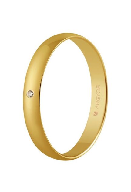 Alianza clásica oro 18 Ktes amarillo 3mm. Argyor con diamante 50302D