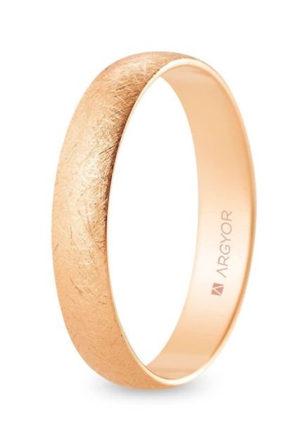 Alianza clásica de oro rosa 18 ktes Argyor de 4 mm R40RH00