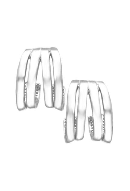 aretes de plata cuatro bandas fotografia para web