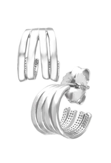 aretes de plata cuatro bandas fotografia vista lateral para web