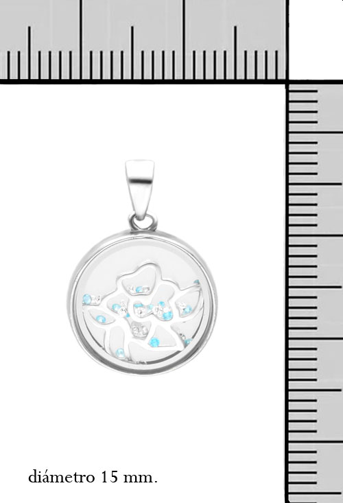 Colgante de plata y cristales en urna de cristal colgante de plata urna de cristal foto para parrilla web toma con medidas