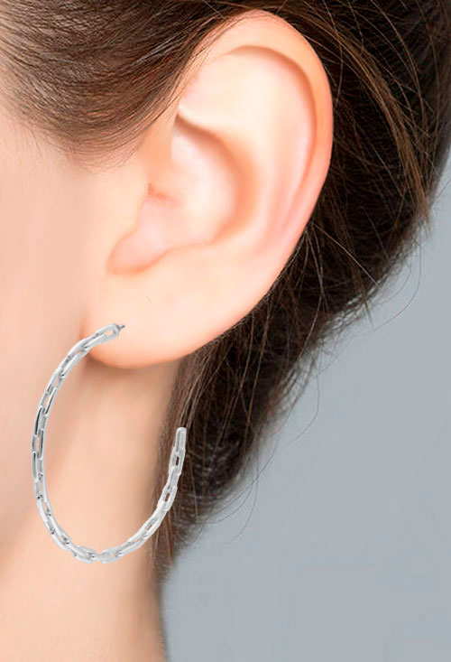 criollas plata tamaño grande de 40 mm de diametro foto modelo para joyeria online