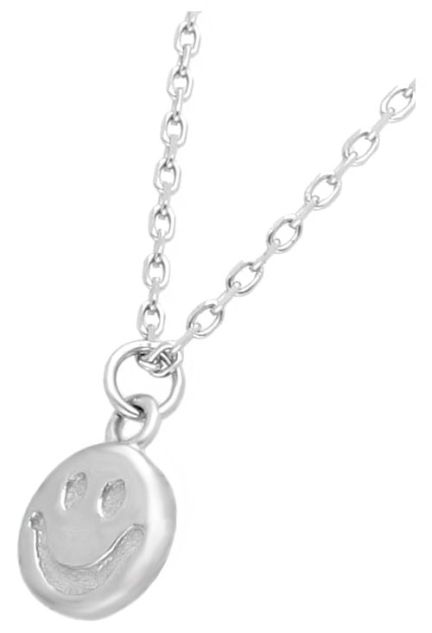 gargantilla plata emoticono sonriente fotografia detalle para parrilla web