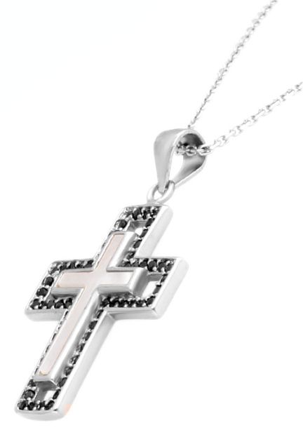 gargantilla cadena y cruz de plata fotografia para web el rubi joyeros foto tomada de lado