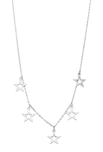 gargantilla de plata cinco estrellas caladas vista principal para parrilla web el rubi joyeros