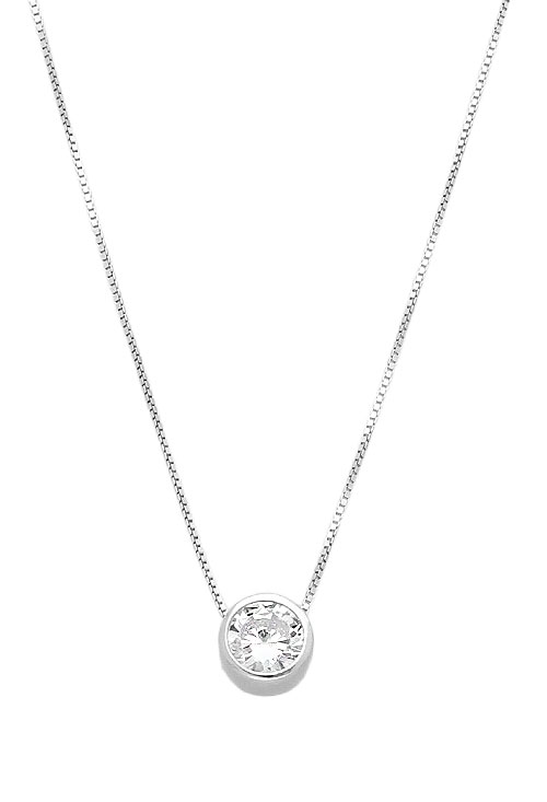 Gargantilla plata chaton 8 mm en cadena veneciana gargantilla de plata motivo chaton de 8 mm foto para web vista frontal