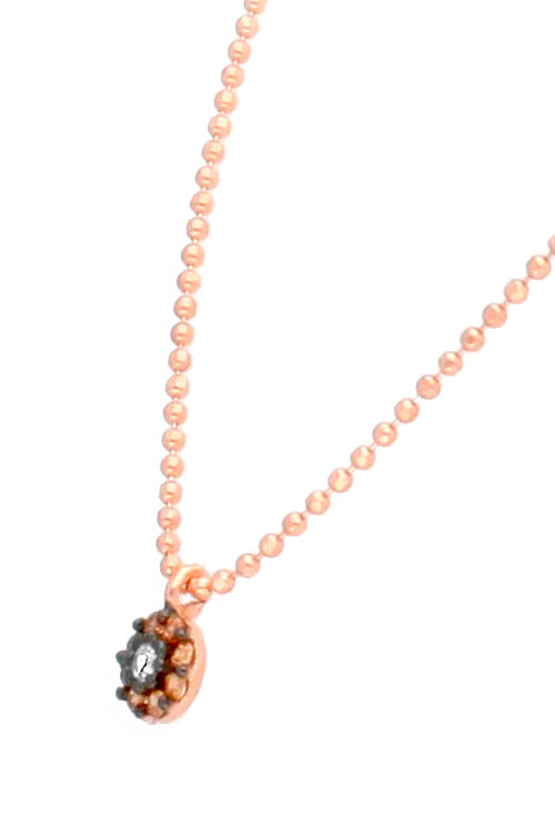 gargantilla plata chapada en rosa motivo vintage fotografia lateral para parrilla web