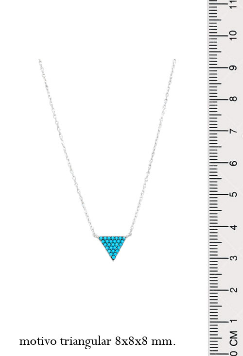 Gargantilla plata motivo triangular cuajo turquesas gargantilla plata triangilo equilatero foto con medidas para parrilla web