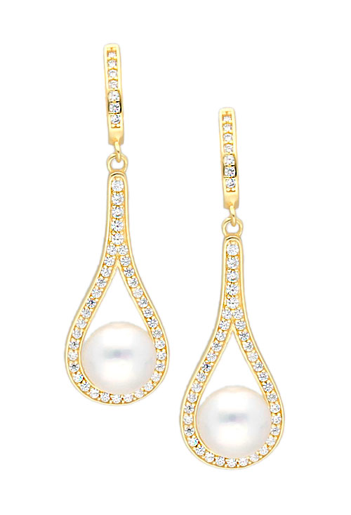 Pendientes Largos que Roban Miradas 2025 Pendientes largos de plata chapada con perla cultivada