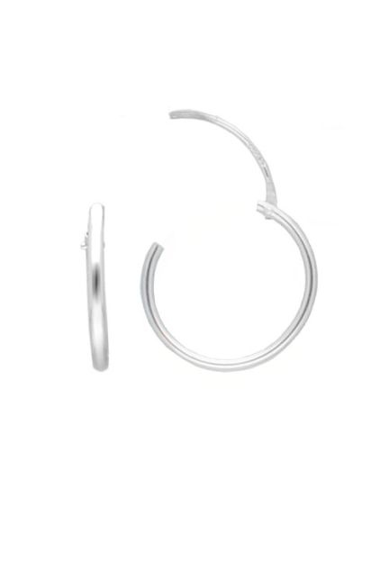 Pendientes oro blanco 18 Ktes unisex tipo criollas 019_7491-12B Abierto