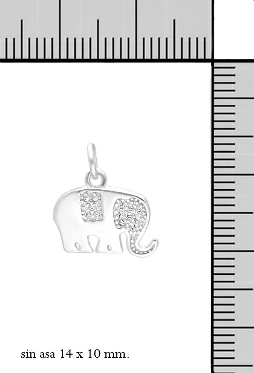 Colgante plata tipo dije. elefante con circonitas 037_ELEFANT Colgante plata elefante 036_FP5531 medidas