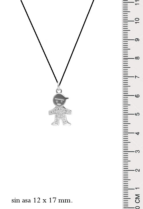 Colgante plata con circonitas silueta de niño 037_NINO-Z Colgante plata con circonitas silueta de niño 037_NINO-Z medidas