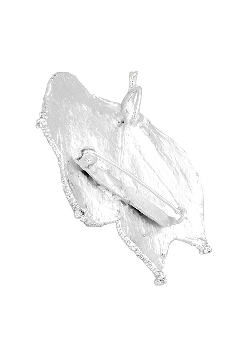 Broche hoja natural de tulipero bañado en plata bicolor 270_BTULIPERO-BP-6-6 Broche hoja natural de tulípero bañado en plata bicolor 270_BTULIPERO-BP-6-6 trasera