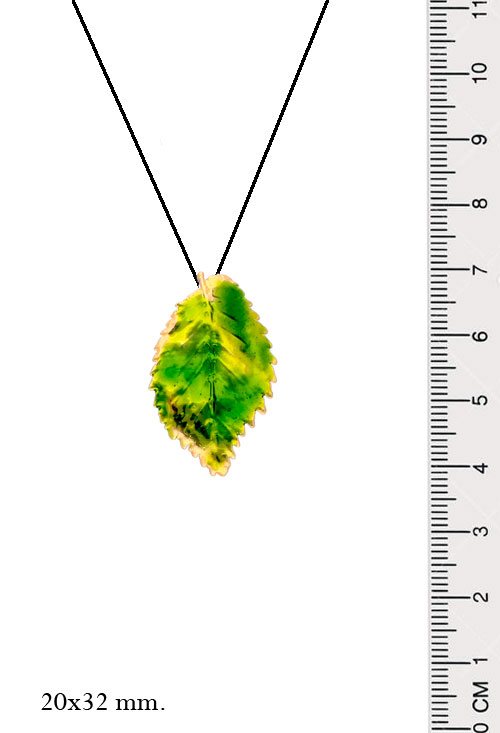 Colgante hoja natural de rosal bañada en plata esmalte verde 270_ROSA-A-3-3-EV Colgante hoja natural de rosal bañada en plata esmalte verde 270_ROSA-A-3-3-EV medidas