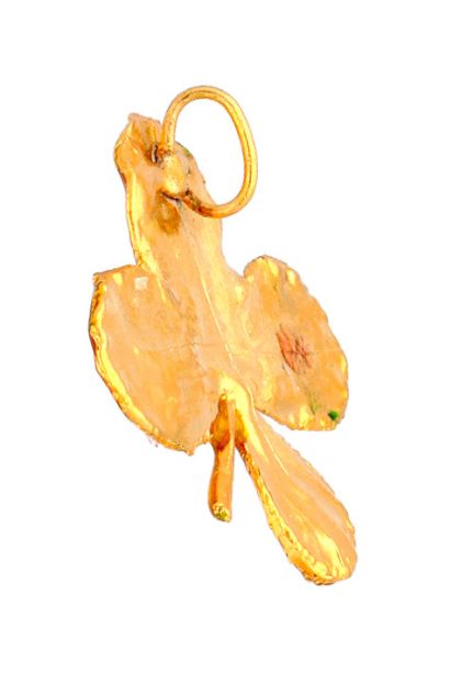 Colgante trébol natural bañado oro bicolor 270_TREBOL-A-4-4-EA asa trasera