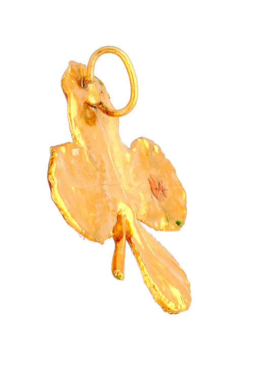 Colgante trébol natural bañado oro bicolor 270_TREBOL-A-4-4-EA Colgante trébol natural bañado oro bicolor 270_TREBOL-A-4-4-EA asa trasera