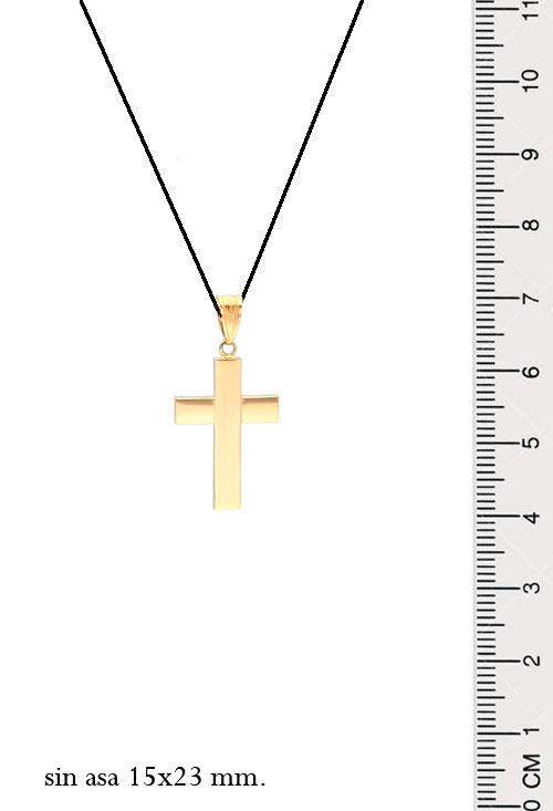 Cruz de oro 9 kilates chanela plana 296_9K401-394 Cruz de oro 9 kilates chanela plana 296_9K401-394 medidas
