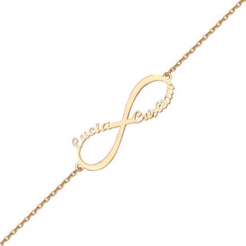 El infinito con nombres en oro amarillo