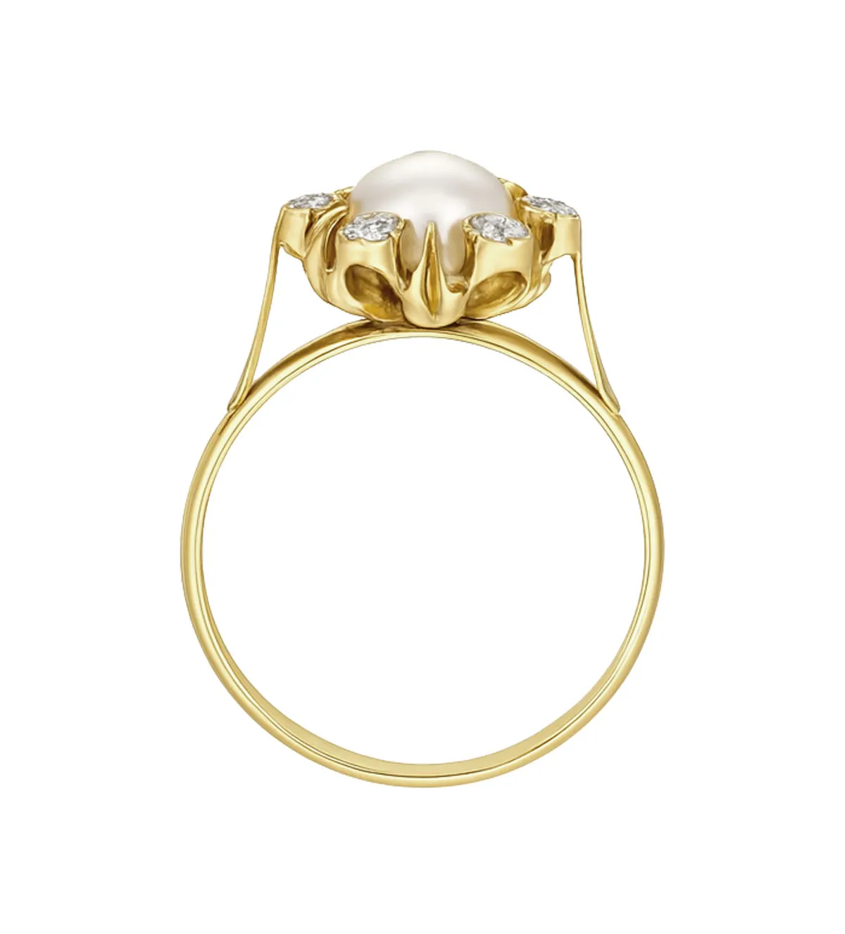 Anillo de oro. perla y diamantes "Vida" anillo-de-oro-amarillo-18k-antiguo-con-perla-y-diamantes-naturales-038_lo-016-21my02 toma cenital
