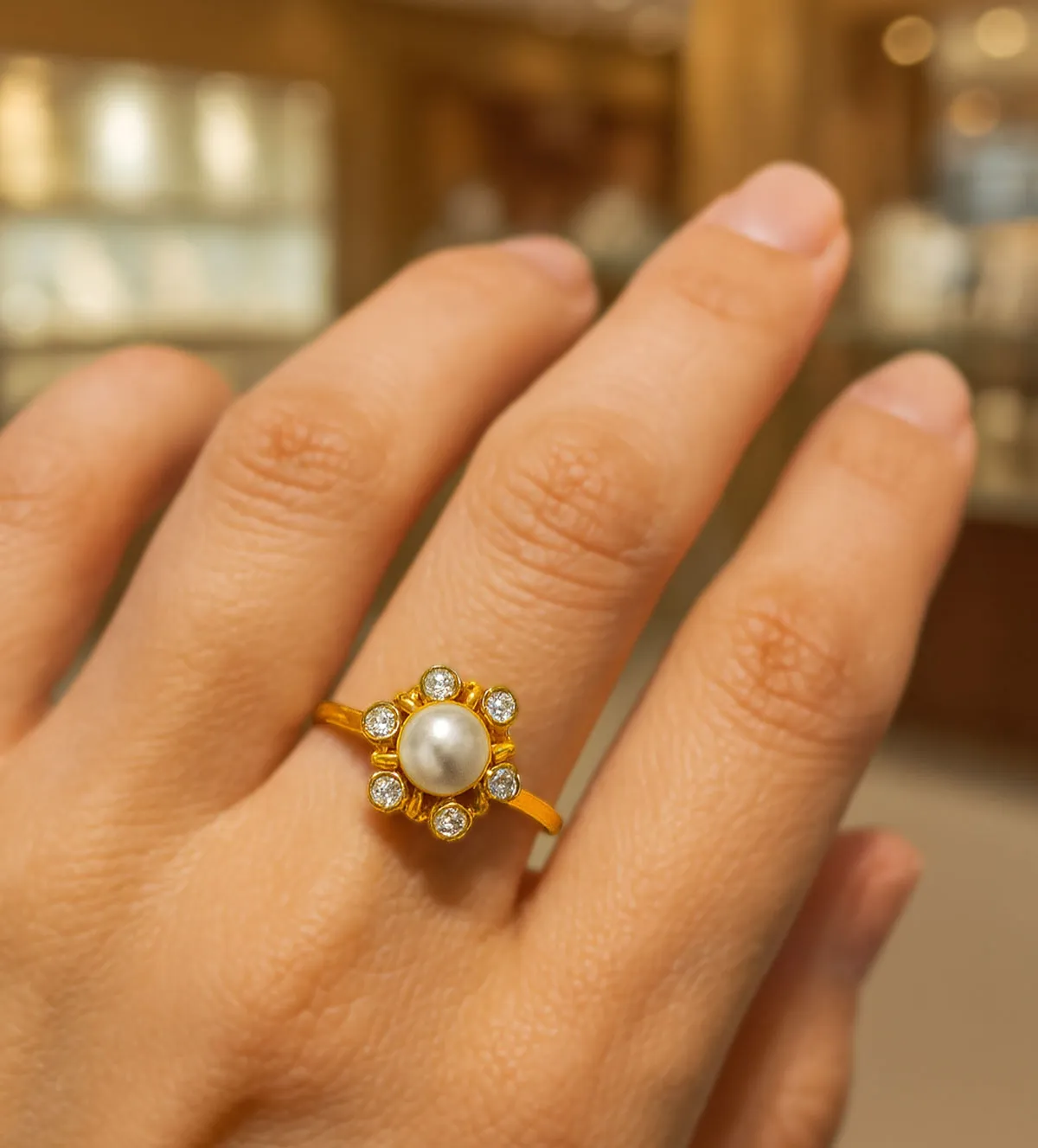 Anillo de oro. perla y diamantes "Vida" anillo-de-oro-amarillo-18k-antiguo-con-perla-y-diamantes-naturales-038_lo-016-21my02 modelo mano