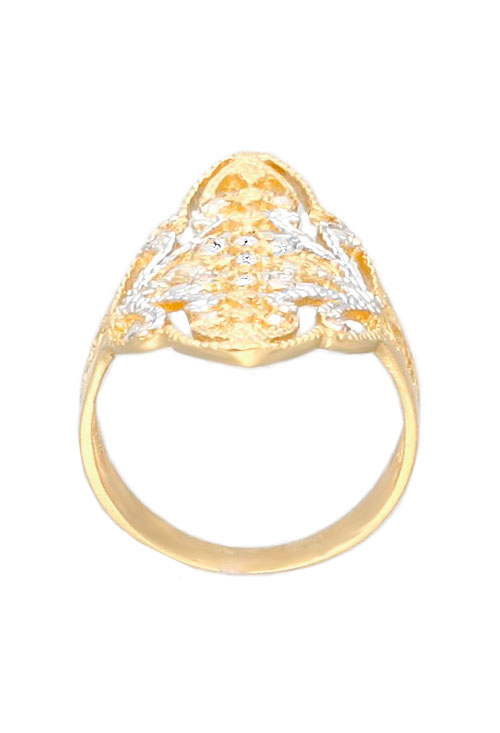 Anillo oro amarillo y rodio blanco 18 ktes lanzadera con circonitas anillo lanzadera oro bicolor 18k con circonitas toma cenital para joyeria online el rubi joyeros