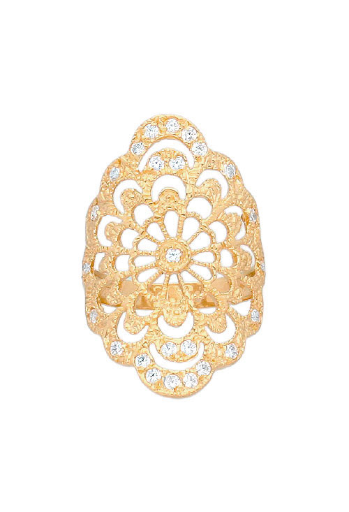 Anillo oro amarillo lanzadera con circonitas anillo oro amarillo 18 kilates con circonitas foto para parrilla web el rubi joyeros precioso diseño de ondas orladas y caladas