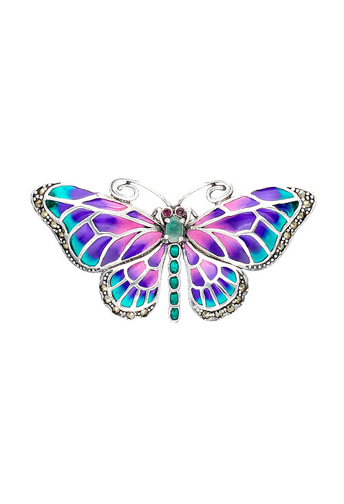 Broche: El Complemento perfecto para cada estilo 2025 Broche de plata ley y esmaltes forma de mariposa