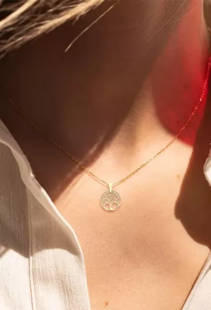 colgante de oro arbol de la vida