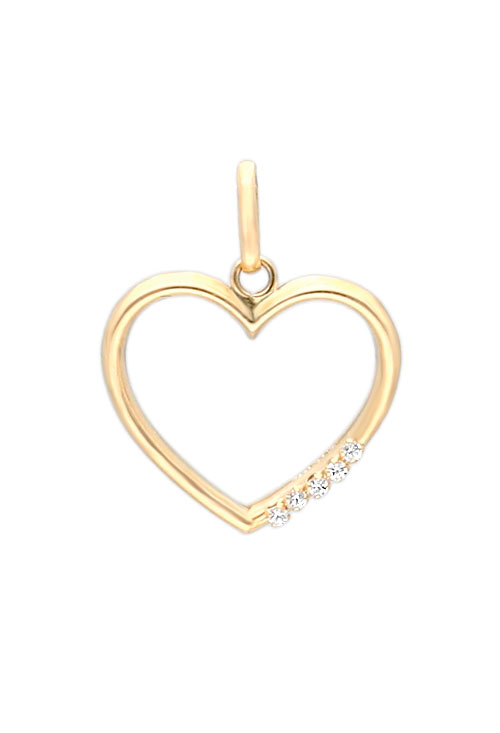 Colgante oro 9k y circonitas forma corazón