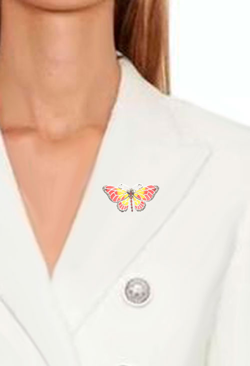 mariposa plata y esmaltes broche para solapa foto web toma montaje