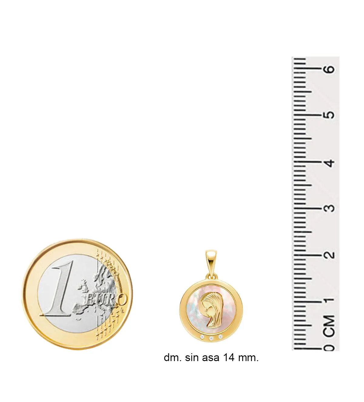 Medalla de oro 18k Virgen Niña para Comunión 002_84070 medalla-de-oro-comunion-002_84070 medidas