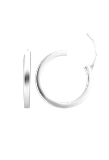 Pendientes oro blanco 18 Ktes unisex tipo criollas 019_9481-14B uno abierto