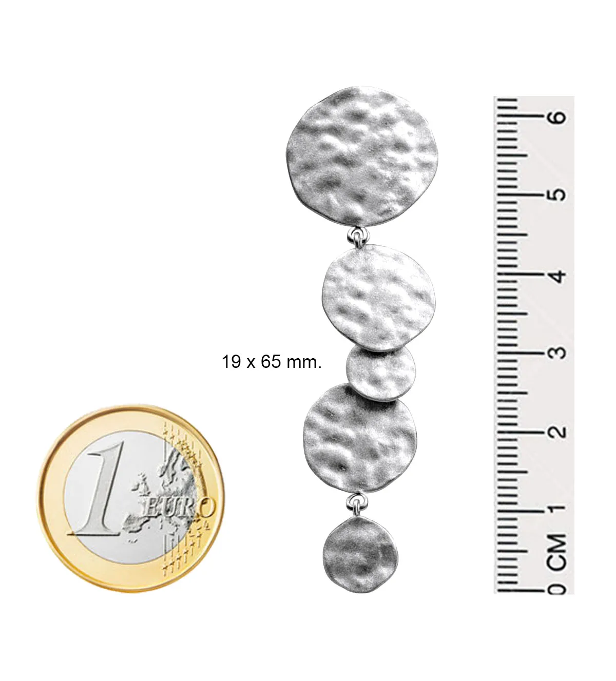 Pendientes de plata 5 discos 266_0110991-1-8 266_0110991-1-8 pendientes de plata 5 discos fondo negro medidas