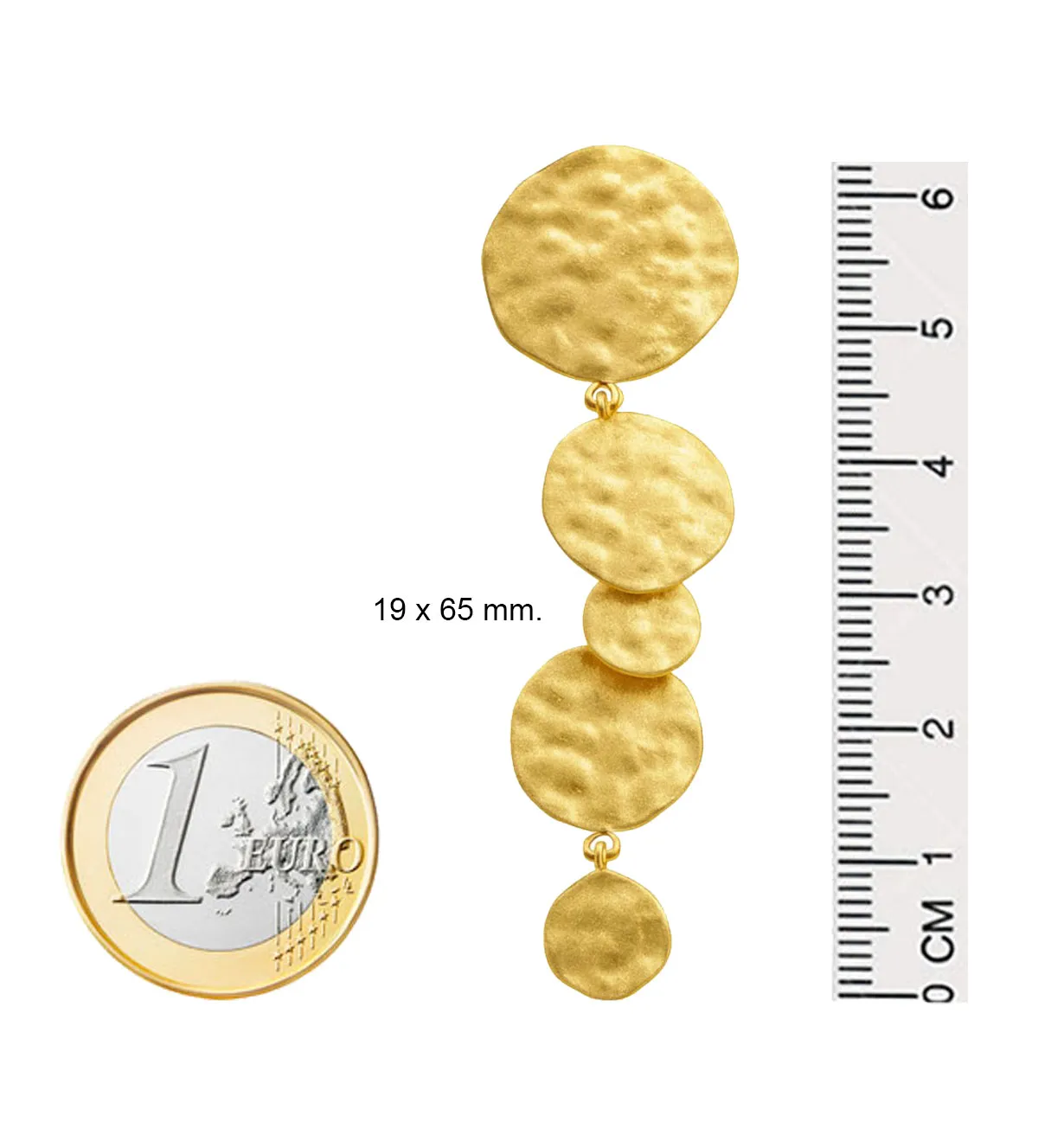 Pendientes de plata chapada 5 discos 266_0110991-2-8 pendientes de plata chapada 5 discos 266_0110991-2-8 toma medidas