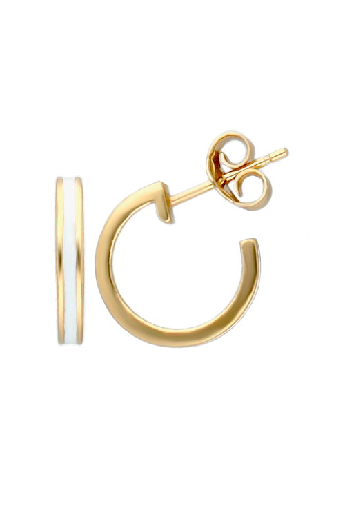 Pendientes de plata chapada con esmalte central 266_018841-2-1-15-BL