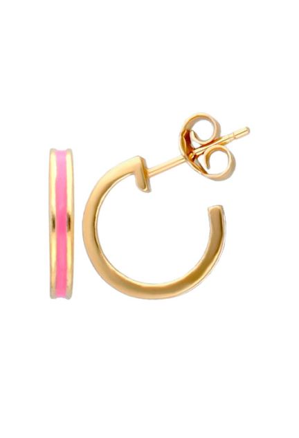 Pendientes de plata chapada con esmalte rosa 266_018841-2-1-15-RS