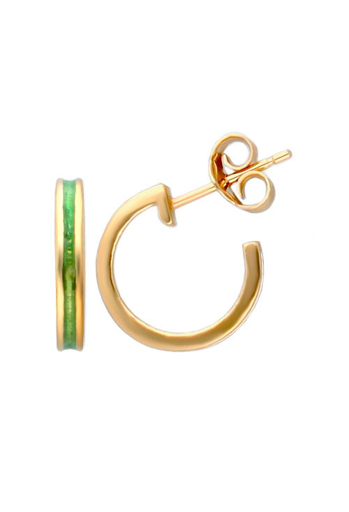 Pendientes de plata chapada con esmalte verde 266_018841-2-1-15-VR