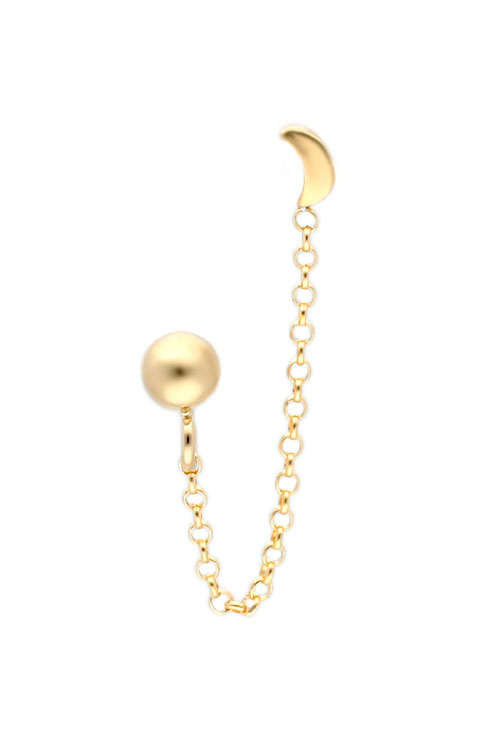 Pendiente de plata chapada doble bola y luna 266_018953-1-1