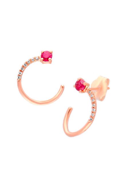 Pendientes oro rosa con diamantes y rubíes 289_60317370PFR foto 2