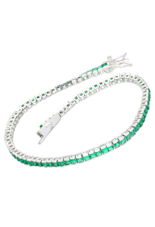 Pulsera con piedras color verde tipo Riviere 291_P31940-V Pulsera con piedras verdes tipo Riviere 291_P31940-V