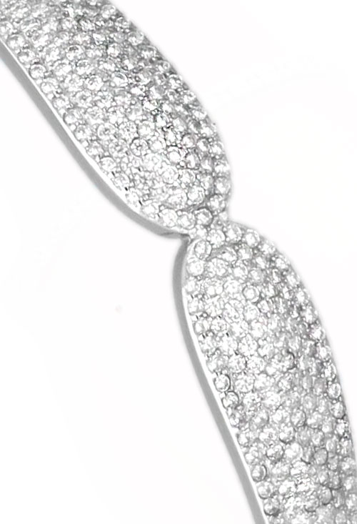 Pulsera de plata rígida con motivo cuajado de circonitas 291_PU62458 Pulsera de plata rígida con motivo cuajado de circonitas 291_PU62458, detalle