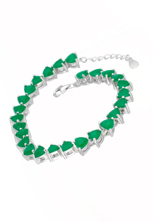 Pulsera de plata con piedras color verde tipo Riviere 291_PU63103-V Pulsera de plata con piedras color verde tipo Riviere 291_PU63103-V