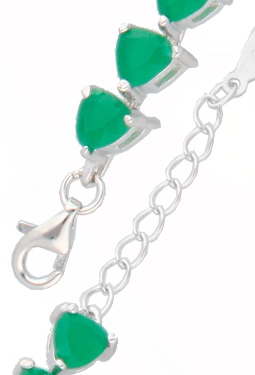 Pulsera de plata con piedras color verde tipo Riviere 291_PU63103-V Pulsera de plata con piedras color verde tipo Riviere 291_PU63103-V detalle cierre